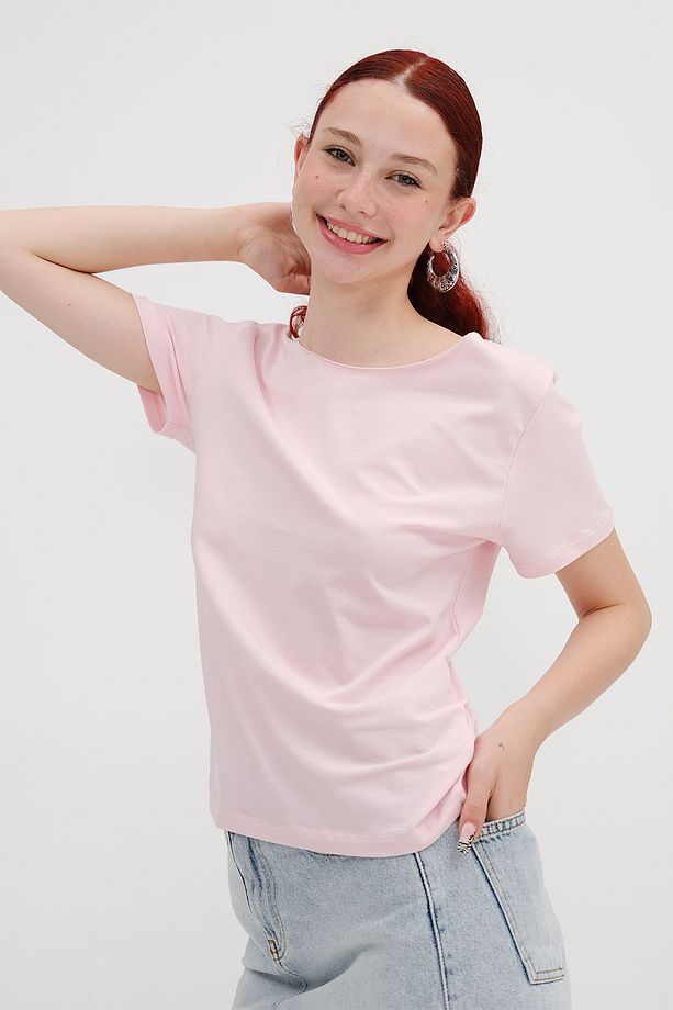 Kayık Yaka Basic T-shirt P1805 - 2