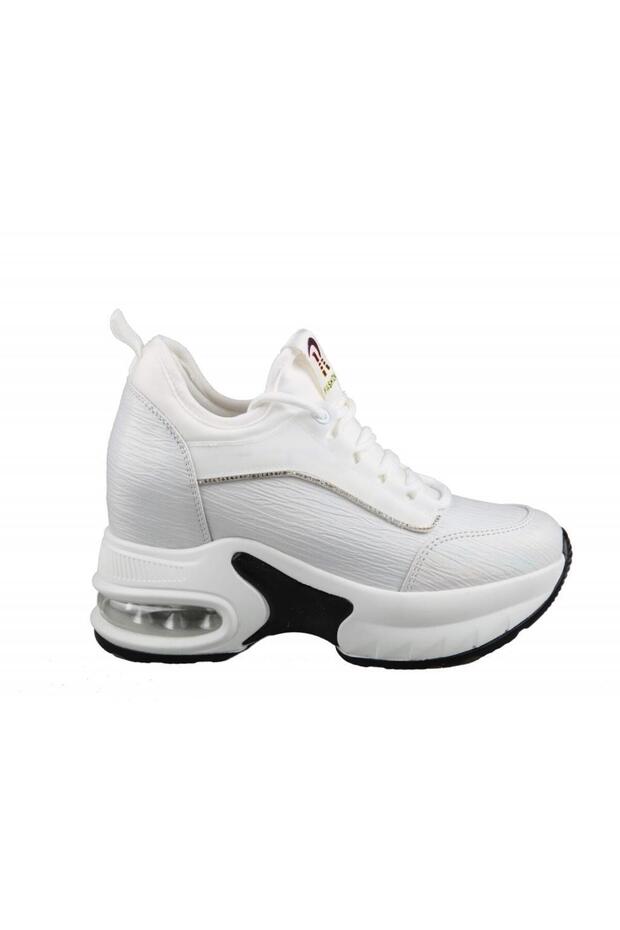 24K300-2 Wedge Heel White Women's Sneakers