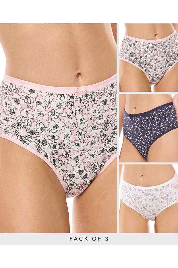 3 Pack Printed Hipster Briefs