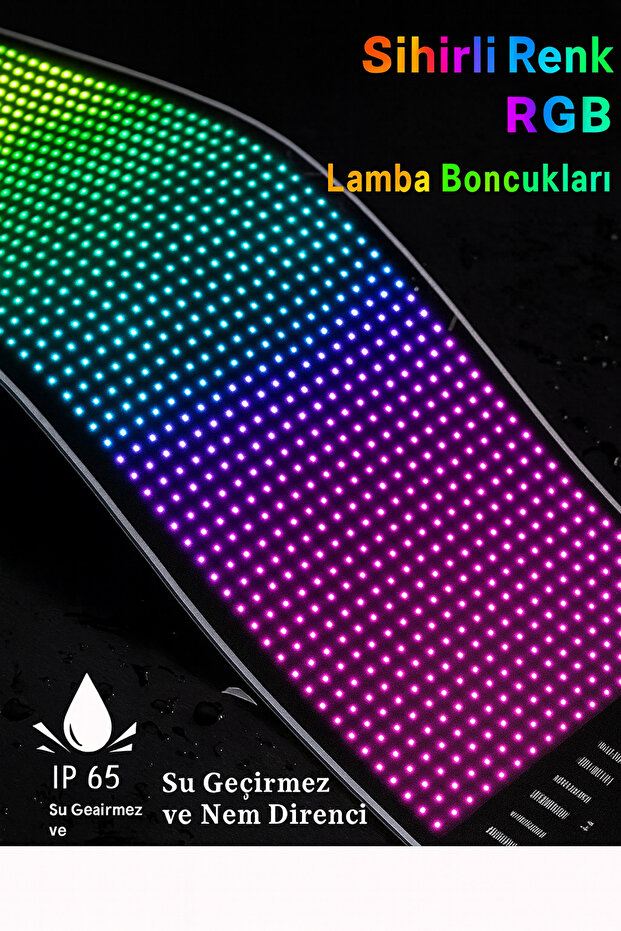 RGB Programlanabilir LED Yazı Tabelası 60cm Mobil Uygulama ve Uzaktan Kumanda Kontrollü 16x96 - 8