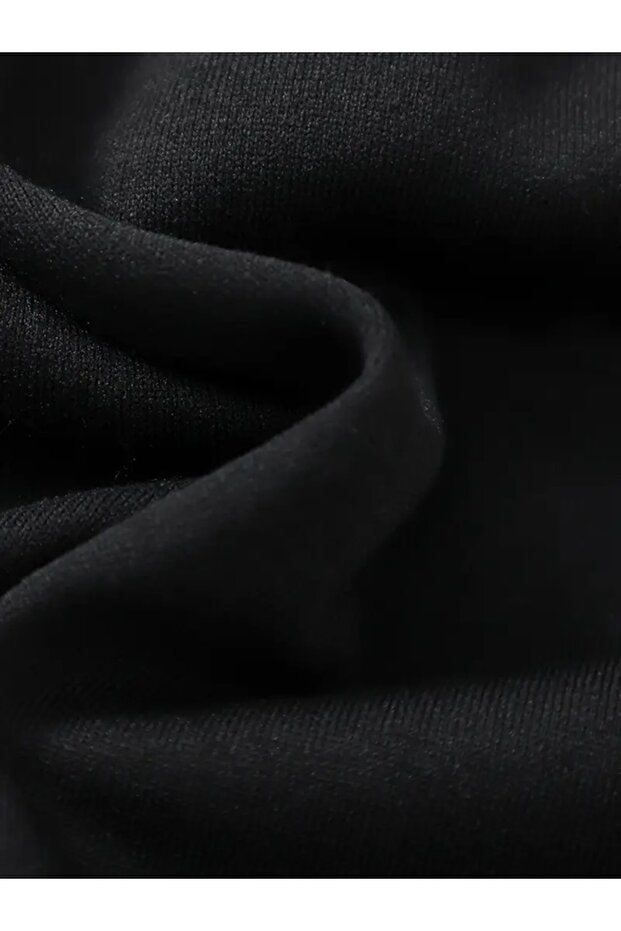 Labubu Baskılı Oversize Fermuarlı Siyah Unisex Kapüşonlu Hırka - 5