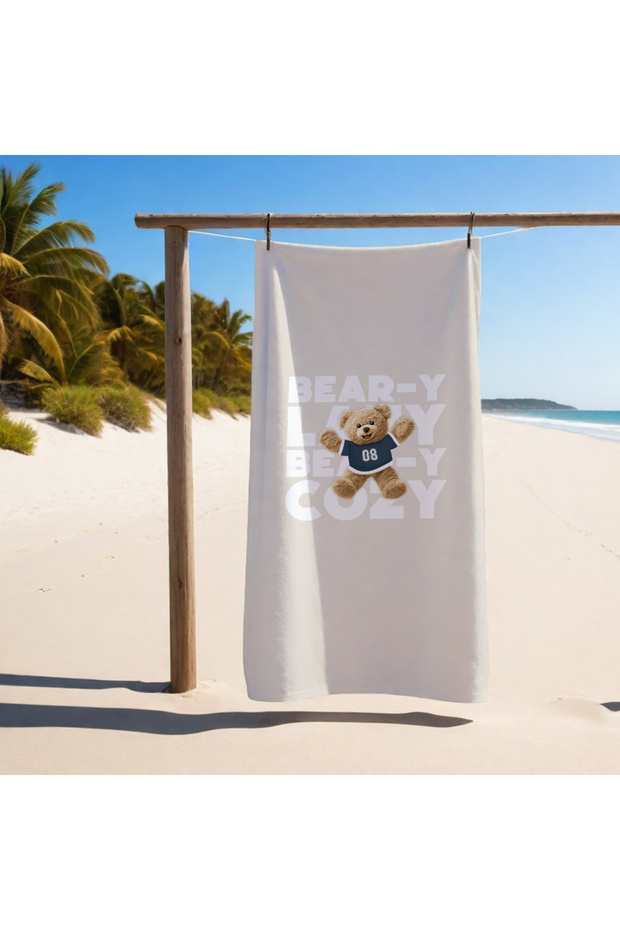 Special Design Teddy Bear Patterned Quick Dry 75X150 cm Beach Towel – Printed