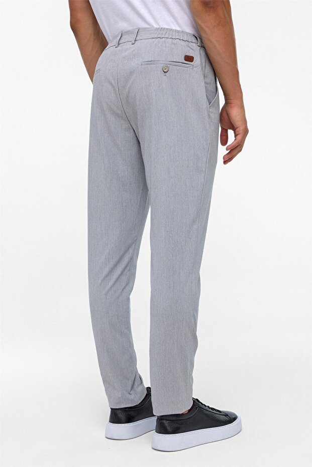 Gri Slim Düz Jogger Pantolon - 6