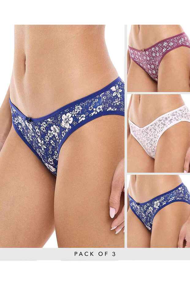 3 Pack Printed Bikini Briefs