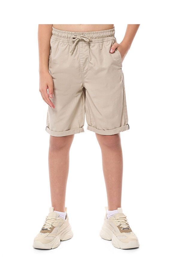 Solid Shorts with Drawstring Waist - 2