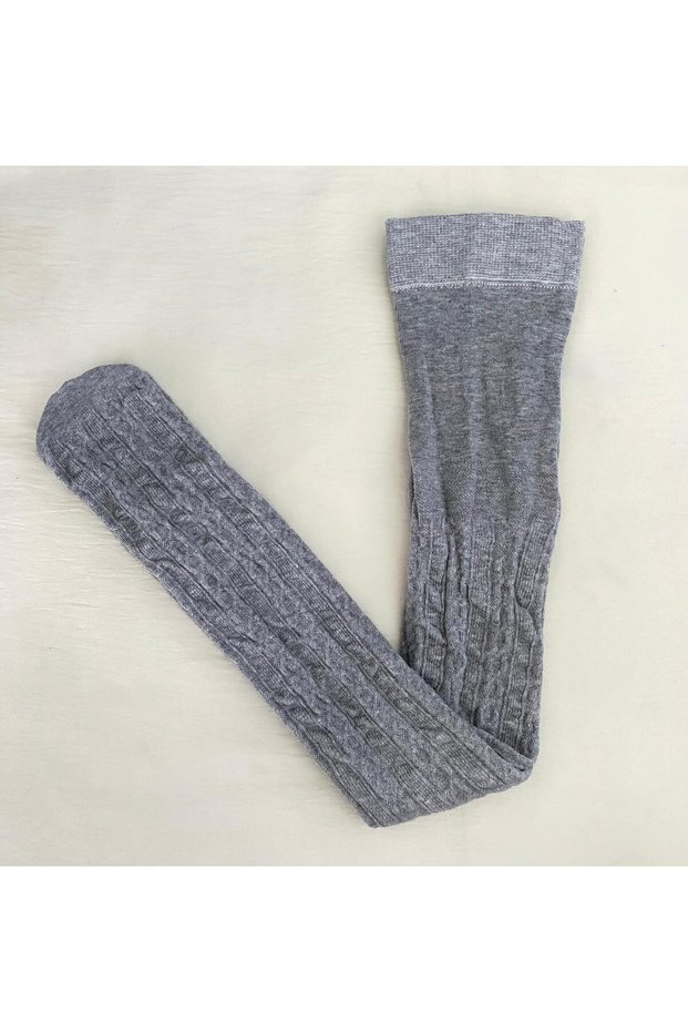 Gray Color Girl's Cotton Patterned Karina 180 Den Pantyhose (Kids Kilotli Socks)