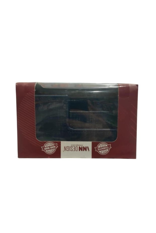 Organizer Table Top Pen Holder Beyoğlu Series Leather Izmir Navy Blue 11X20X9.5Cm Dd-1284