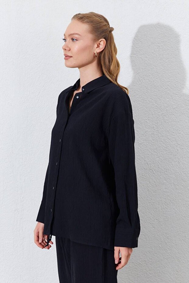 BLACK OVERSIZE SHIRT - 3
