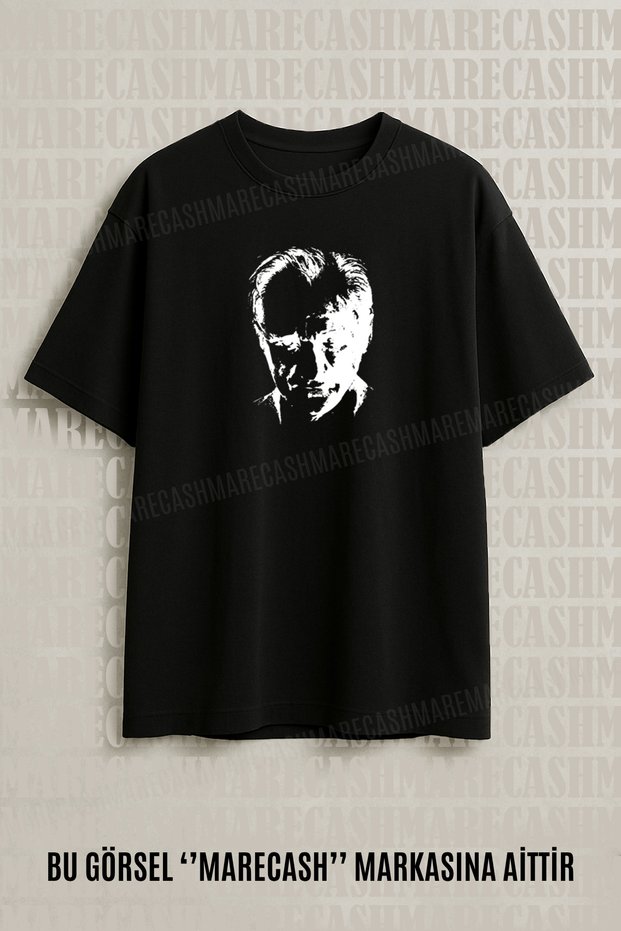 Unisex Atatürk Front and Back Printed Oversize Summer Youth-Children T-Shirt Black White Red
