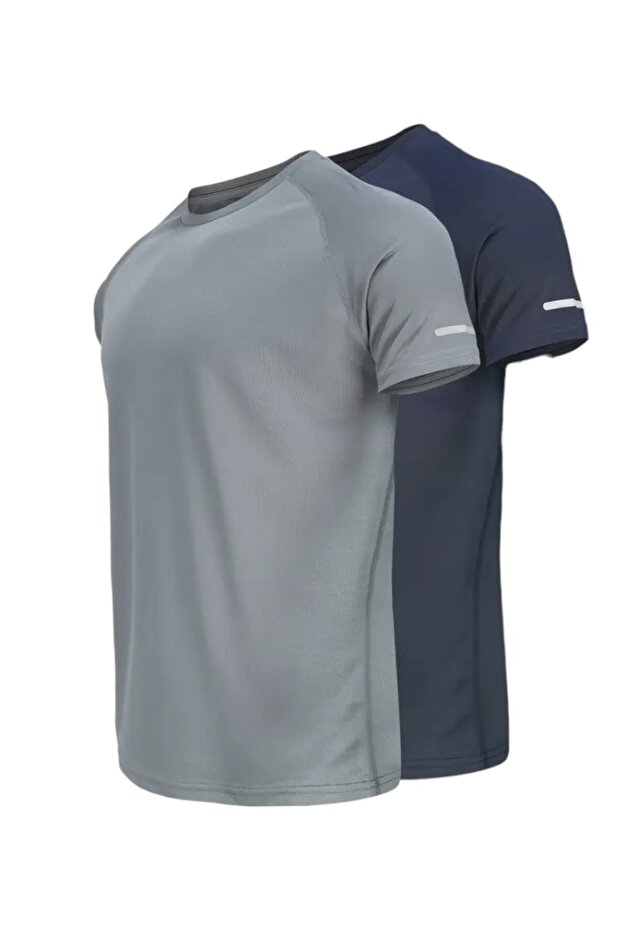 2 Pack Athletic Technical Performance Sports T-Shirts with Quick Dry Feature