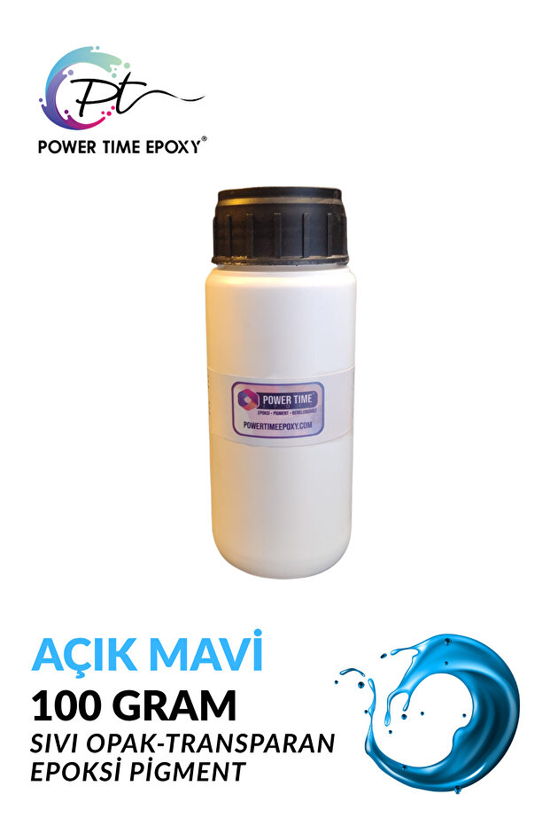 Opak & Transparan Sıvı Pigment Boya 100 gram / Açık Mavi / Epoksi Için - 1