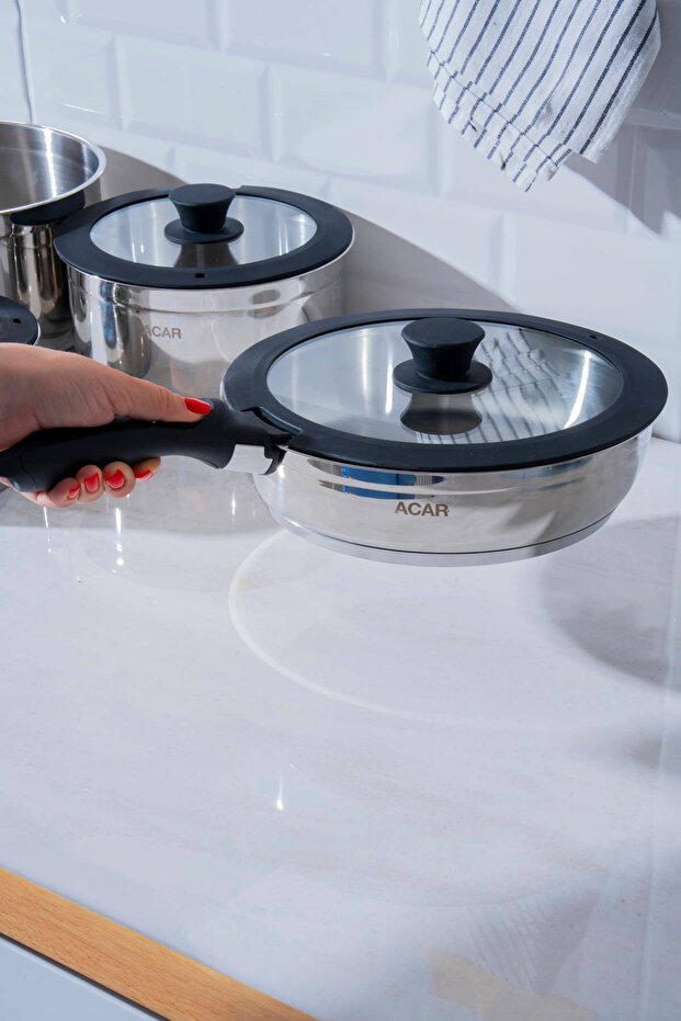 Mars 12 Parça Çelik Tencere Seti - 7