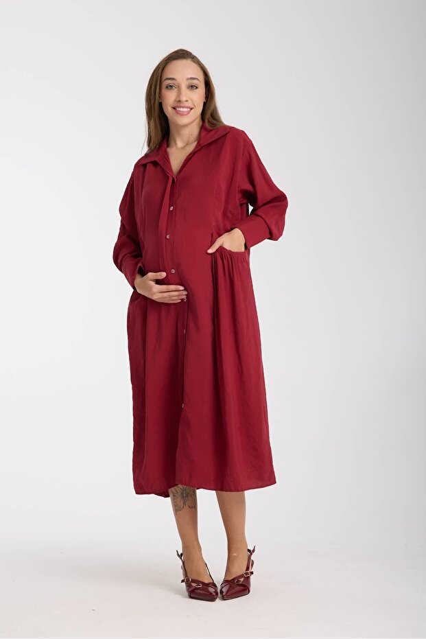 سترة حمل كبيرة الحجم بأزرار أمامية - 1