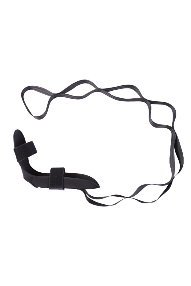 Black Yoga Stretching Band Segmented Adjustment Assisted With Foot Stretching Band Rehabilitation Tr