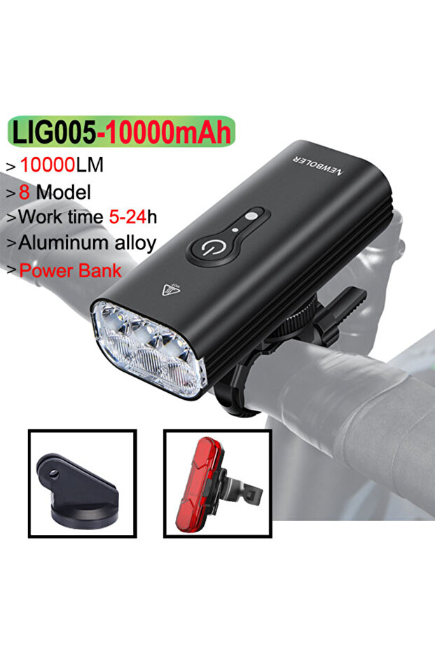 LIG005-305 NEWBOLER 10000mAh Smart Bicycle Light Front 10000LM Bike Light Waterproof USB Charging MT