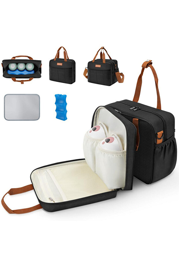 Breast pump bag Detachable Breast Pump Bag with Ice Pack Double Layer Portable Breast Milk Cooler Tr