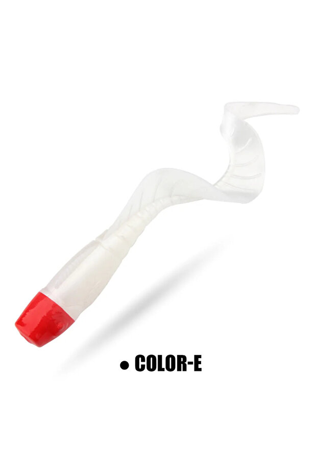 Color-E Spinpoler 11cm طُعم ناعم دودة يرقة 3 قطع ذيل طويل يرقة كرنك اصطناعي طُعم كبير متذبذب Swi