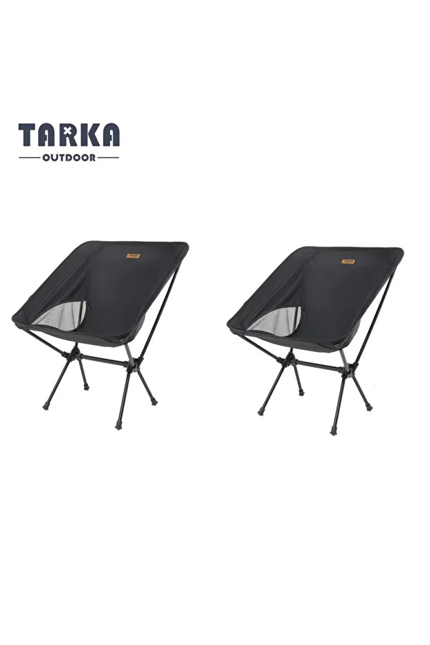 black-2pcs TARKA 2pcs Foldable Camping Chairs Lightweight Folding Chair Toursit Backpacking Travel F