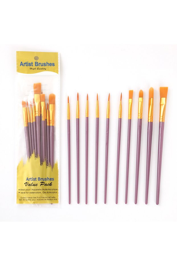 Purple Plastic pole oil painting brushes acrylic painting brushes tools art supplies supplies drawin
