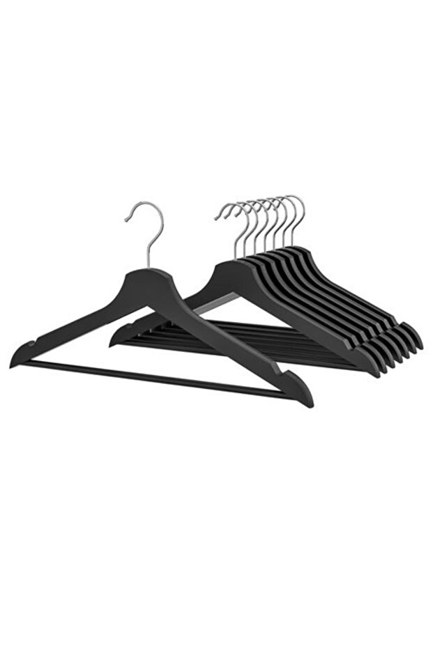 Hangers for Clothes Boomerang 8 Pcs, Wood, Black