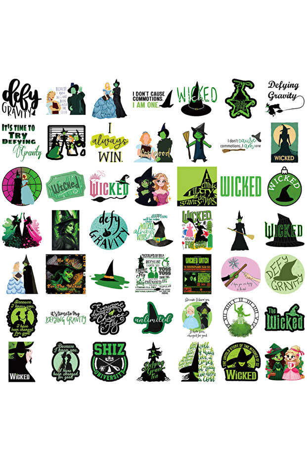 50PCS ALL 50PCS Wicked Gothic PVC Stickers for Scrapbooking Decorating Cartoon DecalsIdeal for Lapto