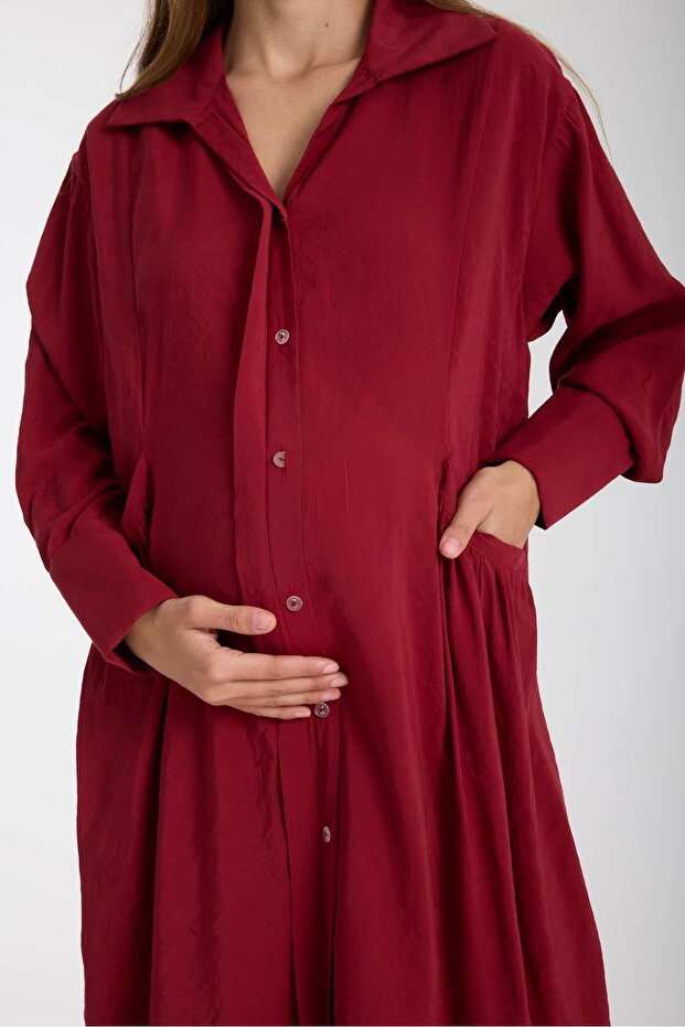 سترة حمل كبيرة الحجم بأزرار أمامية - 6