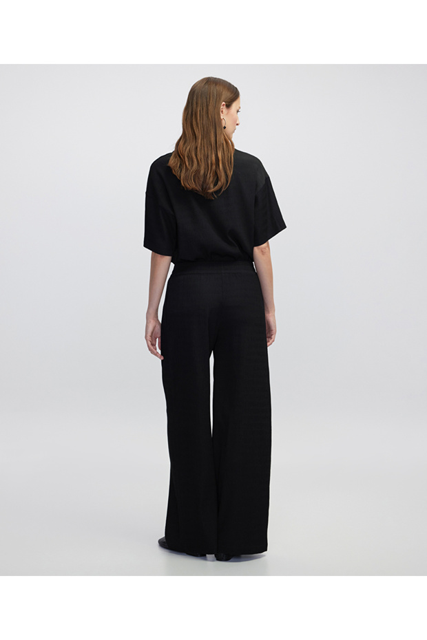 Elastik bel dokulu pantolon - 5