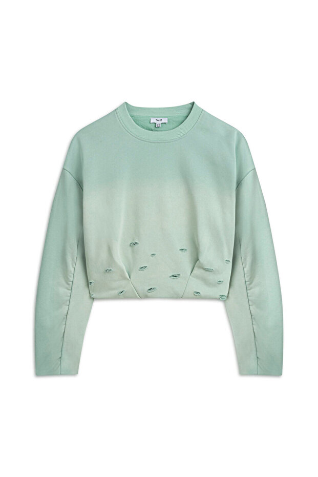 ESKİTME EFEKTLİ SWEATSHIRT - 3