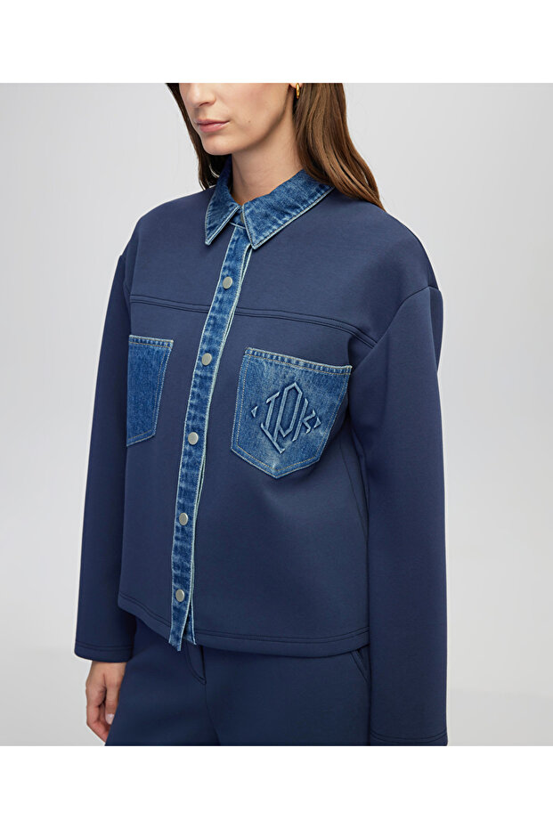 Denim mix sweatshirt - 6