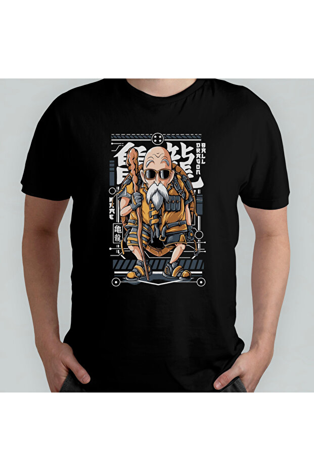 Dragon Ball Muten Roshi Turtle Master Unisex 100% Cotton Crew Neck T-Shirt