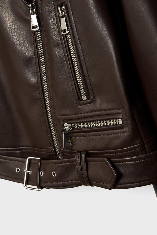 Suni Deri Biker Ceket - 7