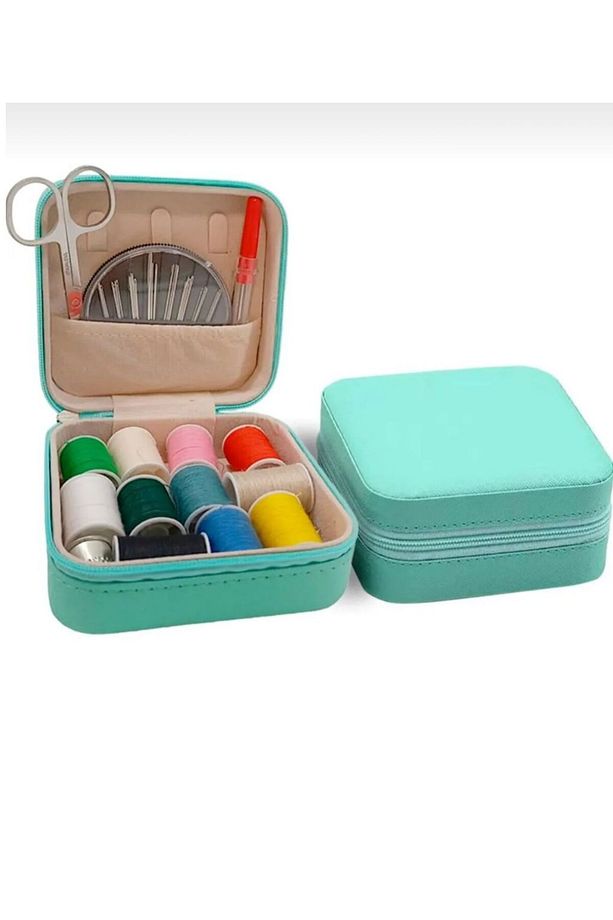 mini çantalı dikiş kutusu, taşınabilir dikiş seti, iğne seti, iplik seti, seyahat dikiş seti - 3