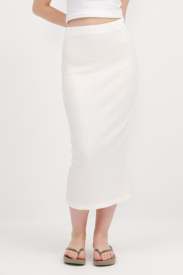 Dokulu Midi Etek E0575 - 2