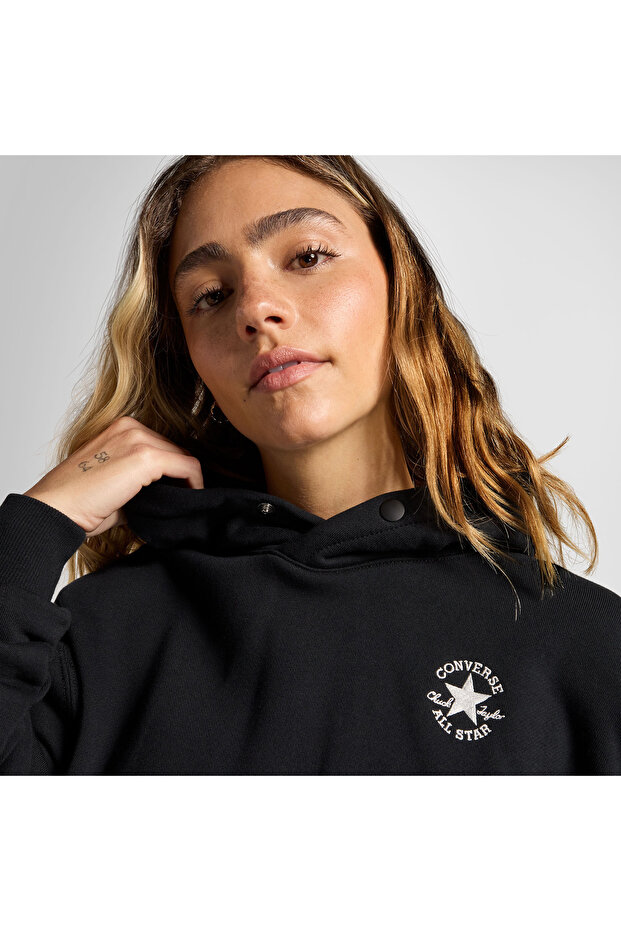 Kadın Oversize Fit Siyah Sweatshirt - 5