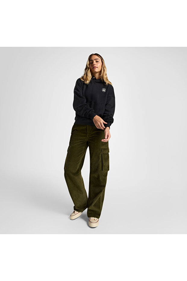 Kadın Oversize Fit Siyah Sweatshirt - 2