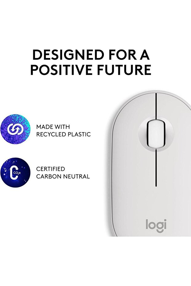 Pebble Mouse 2 M350s Slim Bluetooth Wireless Mouse White - 4