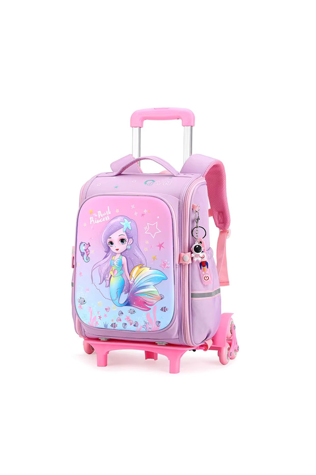 Trolley Bag for Kids, Bag for School, Lightweight Water-proof, Trolley Bag Pink Mermaid