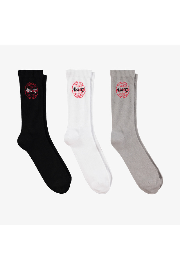 United4 Long 3-Piece Socket Unisex White Socks