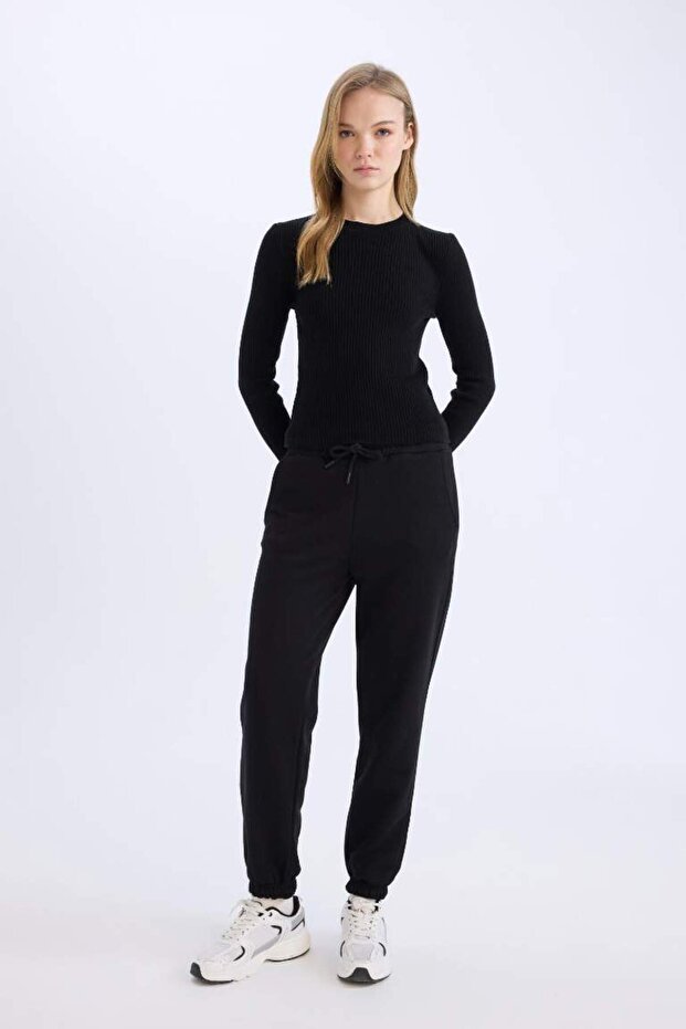 Jogger Standart Fit Esnek Bantlı Paça Kalın Kumaş Uzun Boy Eşofman Altı S7370AZ22WN - 3