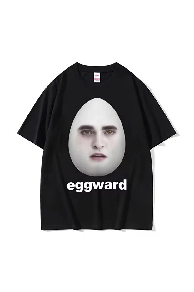 تي شيرت أسود ساخن Twilight Eggward Funny Meme Edward Cullen Spoof Humor