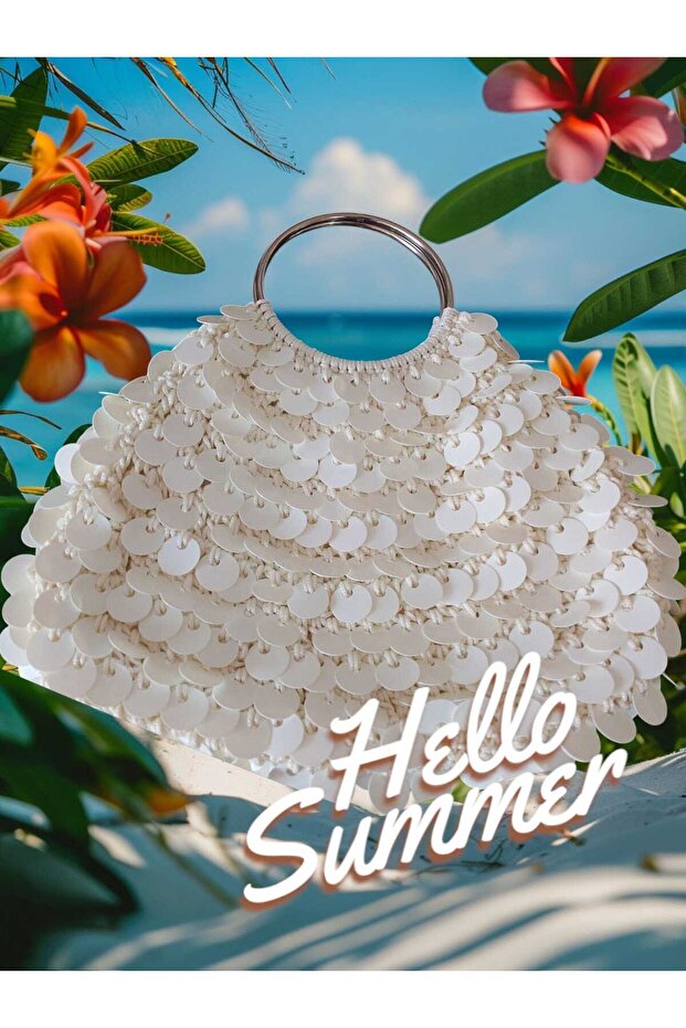 Home Pullu Çanta Beyaz - 4