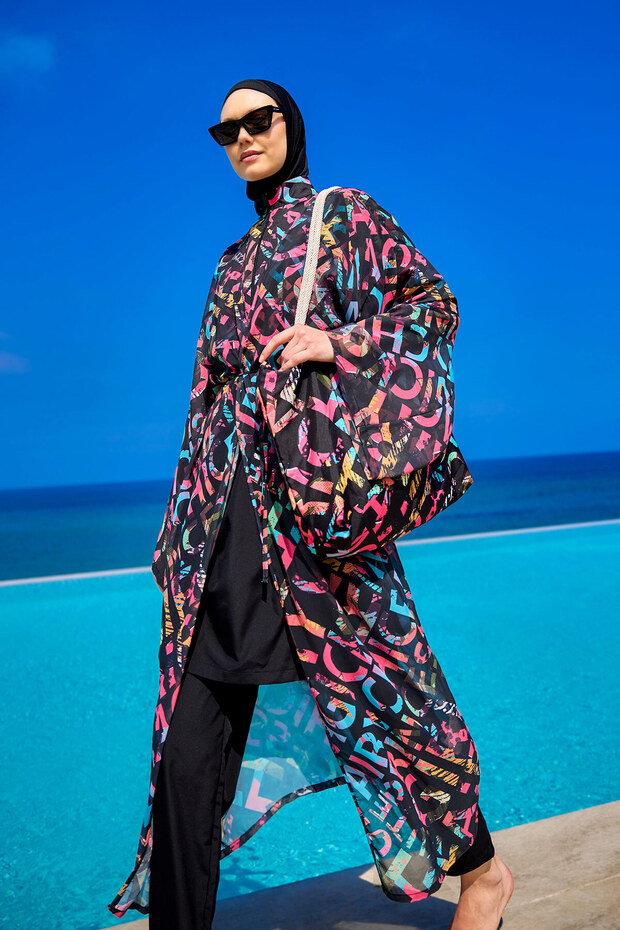 Tropical Patterned Beach Pareo Kimono – Rp2507