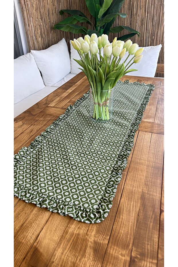 حذاء متدحرج كامل ذو كشكشة باللون الأخضر بنمط ديزي - 3