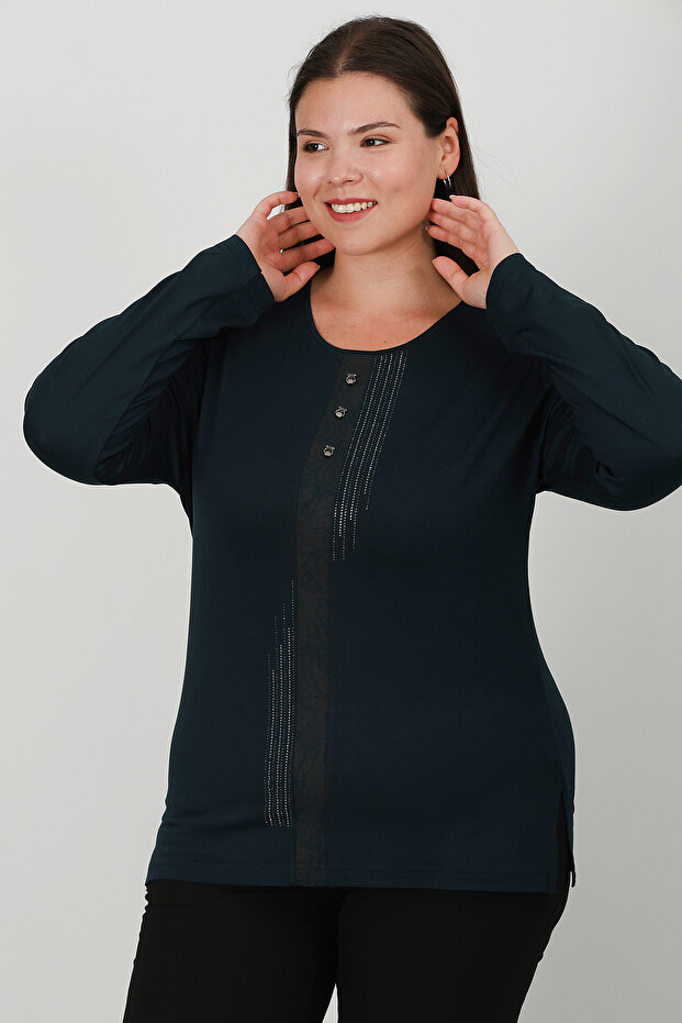 Stone Print Combed Cotton Blouse - 3