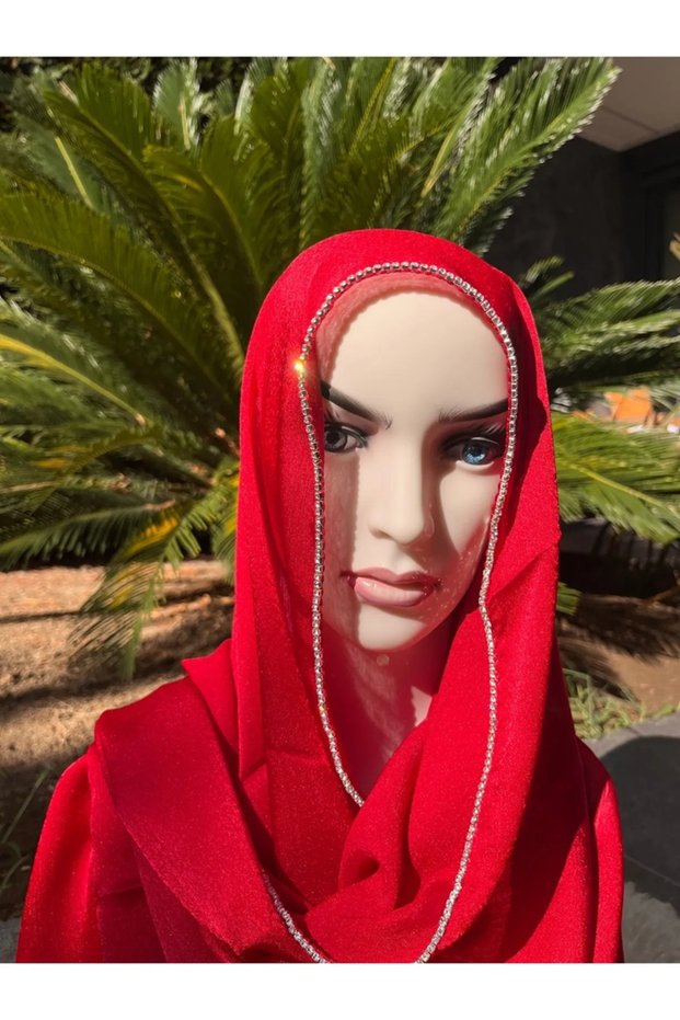 Premium Shiny Stone Satin Janjan Hijab Evening Dress Shawl