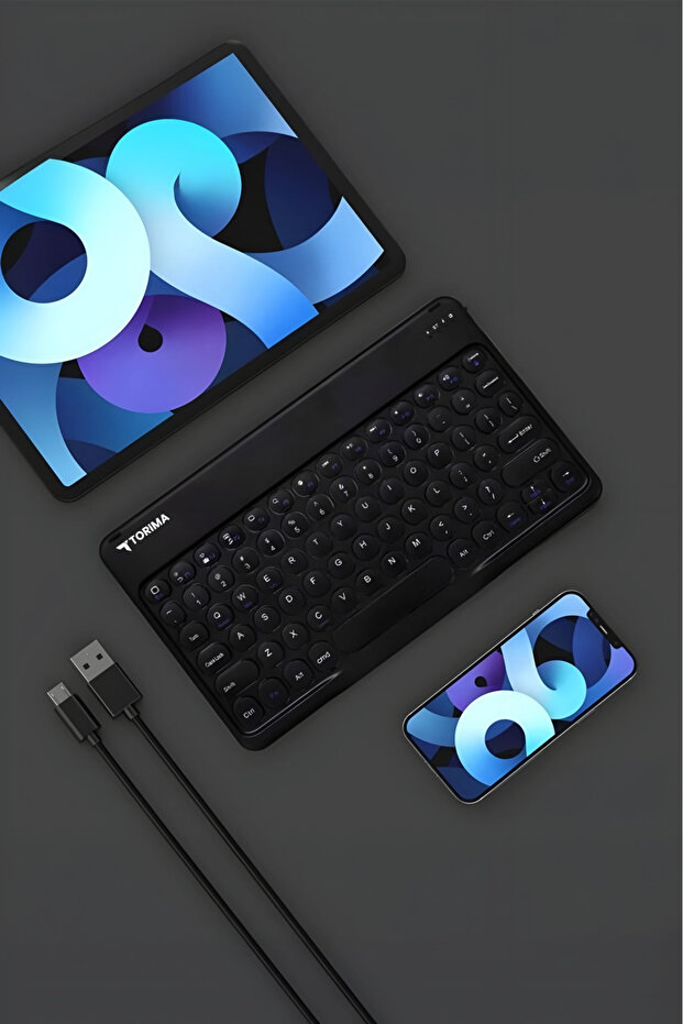 Kablosuz Bluetooth Klavye ve Mouse Seti - Sessiz Tuş, Siyah, Ergonomik Tasarım - 2