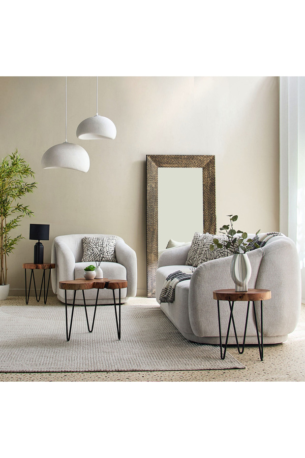 طاولة قهوة من خشب فيندرا لوج الصلب ذي الحواف الطبيعية - 5