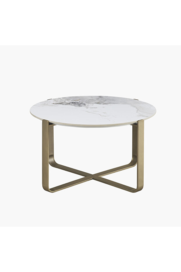 طاولة قهوة من الحجر المحترق من جوز الهند - 5