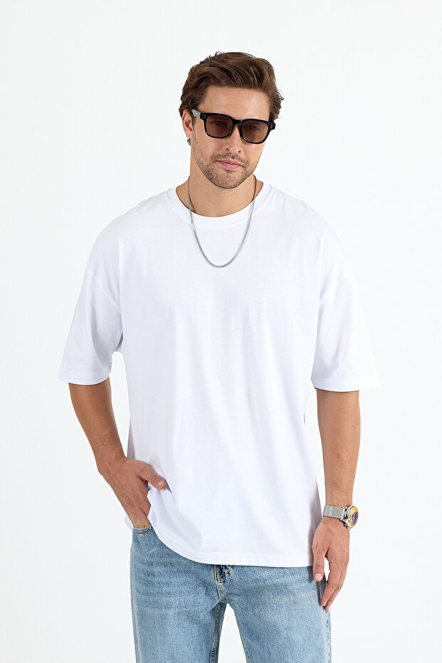 ERKEK %100 COTTON OVERSİZE BASİC T-SHIRT
