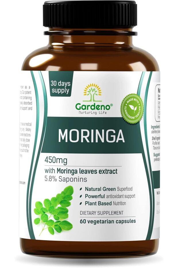Moringa Leaf Extract Capsules, Energizing Green Superfood, Support Immunity Antioxidant & Metabolism